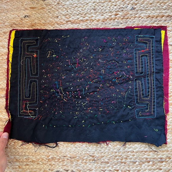 Kuna Mola Textile Panama authentic hand stitched appliqué embroidery cowboy - Picture 8 of 13